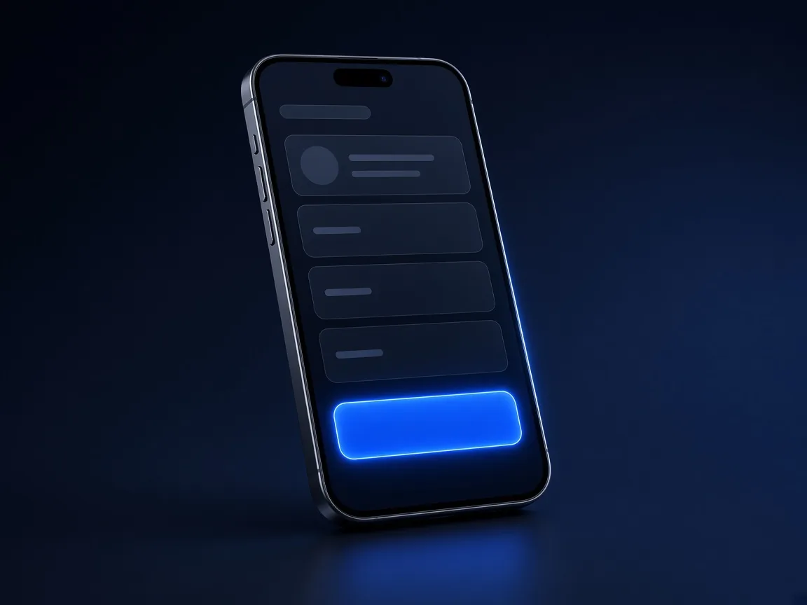 Phone showing a mobile website with a large contact button